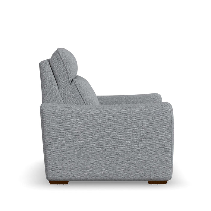 Ava Stonewash Fabric Power Recliner with Power Headrest & Lumbar