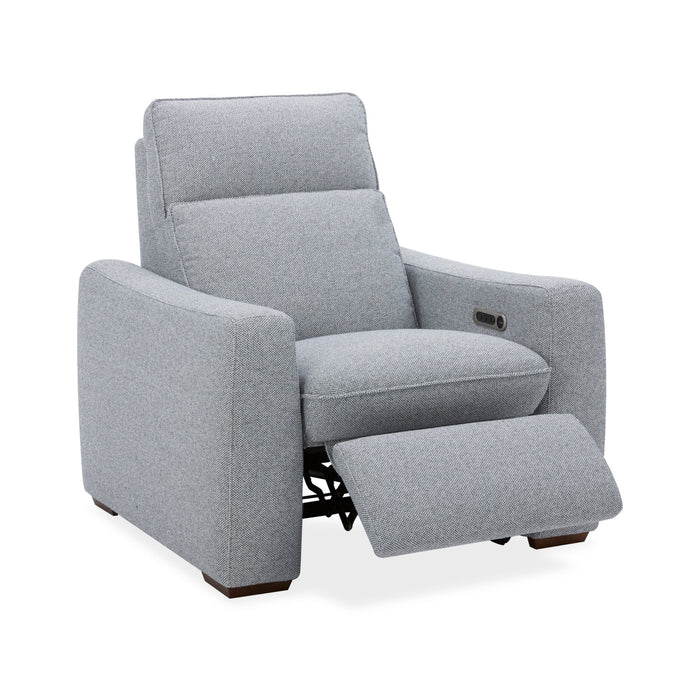 Ava Stonewash Fabric Power Recliner with Power Headrest & Lumbar