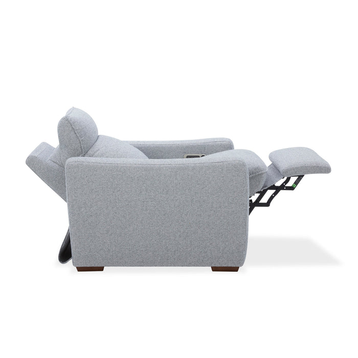 Ava Stonewash Fabric Power Recliner with Power Headrest & Lumbar