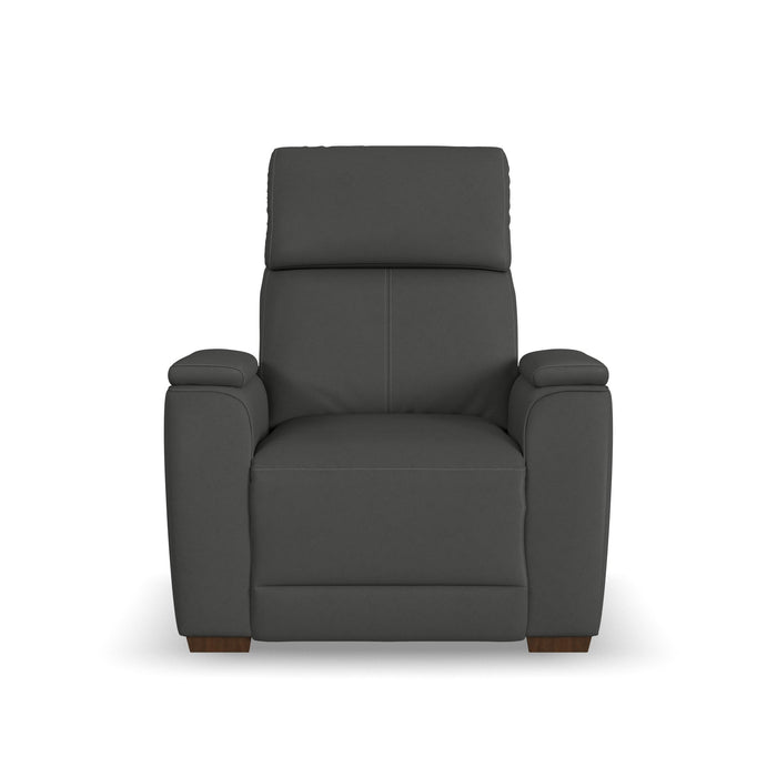 Vibe Coal Fabric Power Recliner with Power Headrest, Lumbar, Heat, Massage & Pulse