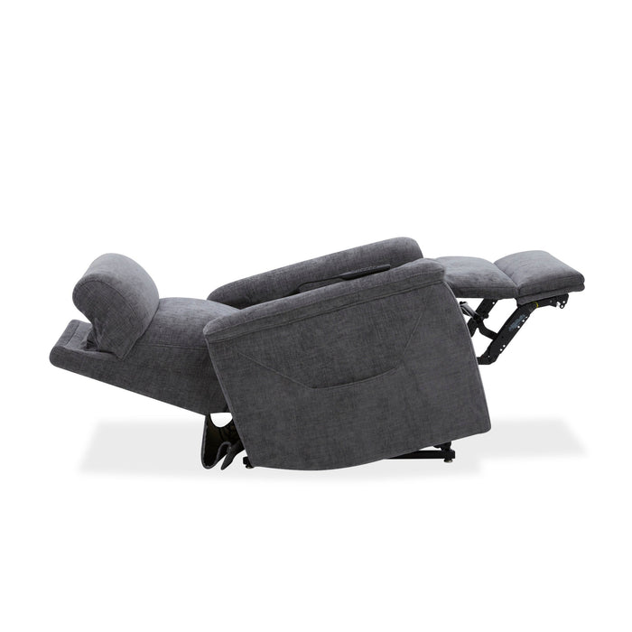 Luma Shadow Fabric Power Lift Recliner with Power Headrest, Lumbar, Heat & Massage