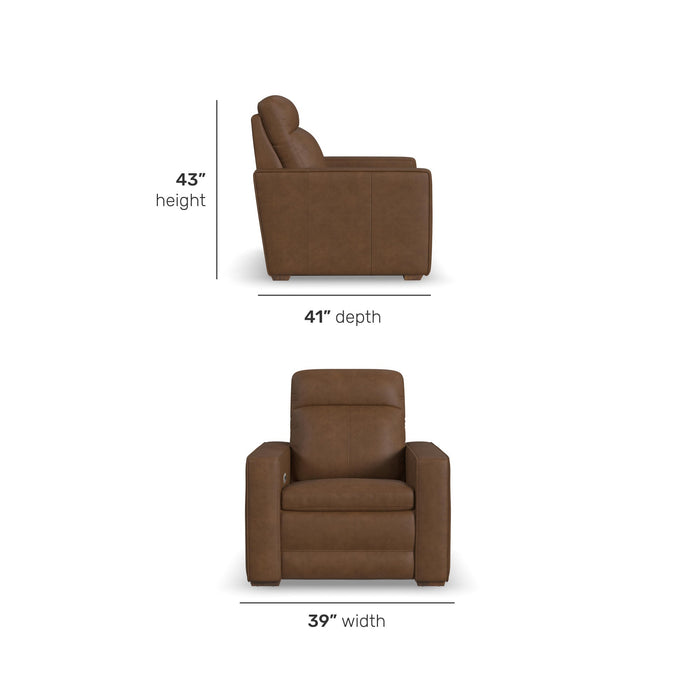 Dutch Cortado Leather Power Recliner with Power Headrest & Lumbar