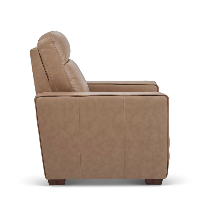 Dutch Desert Leather Power Recliner with Power Headrest & Lumbar