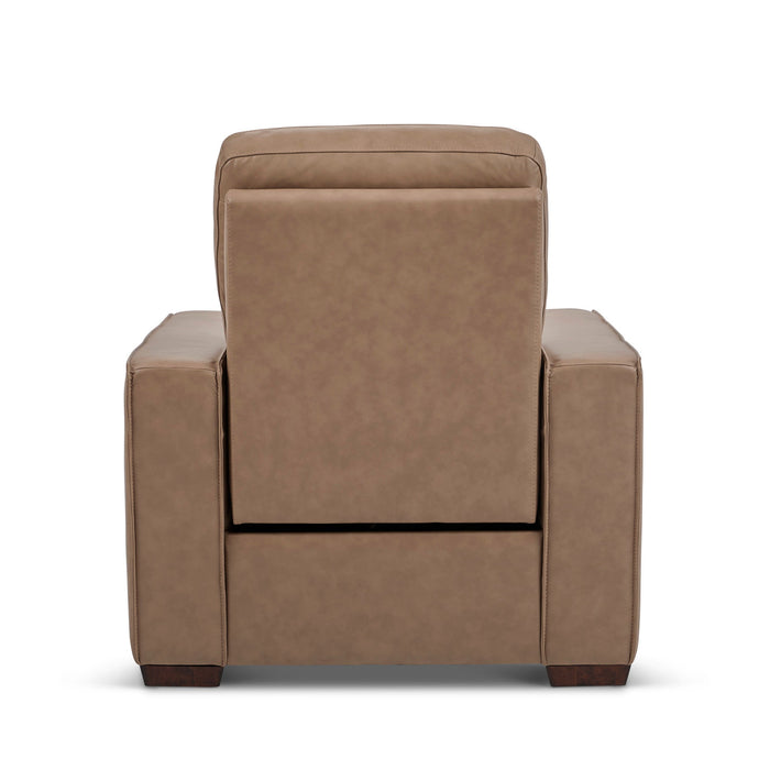Dutch Desert Leather Power Recliner with Power Headrest & Lumbar