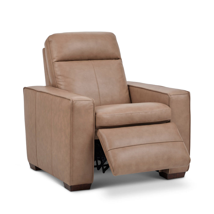 Dutch Desert Leather Power Recliner with Power Headrest & Lumbar
