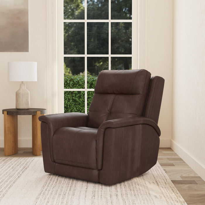 Ranger Rustic Brown Leather Power Recliner with Power Headrest, Lumbar, Heat & Massage