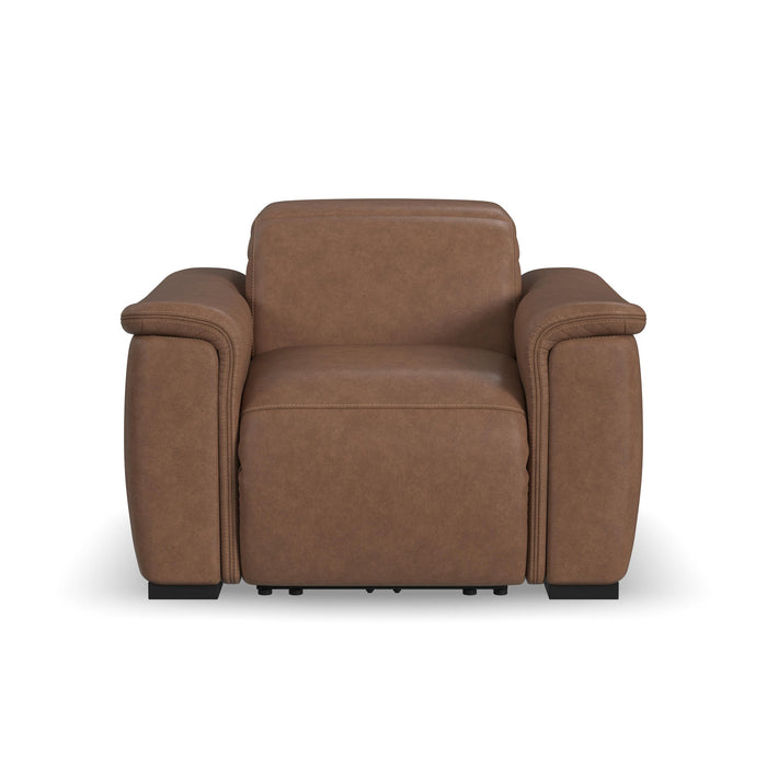 Camden Dusty Taupe Leather Power Recliner with Power Headrest