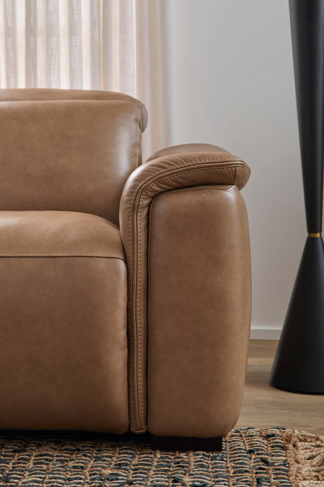Camden Dusty Taupe Leather Power Recliner with Power Headrest