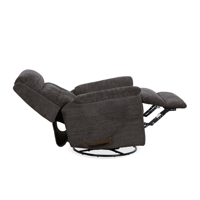 Sophisticated Steel Fabric Perfect Match Swivel Gliding Recliner