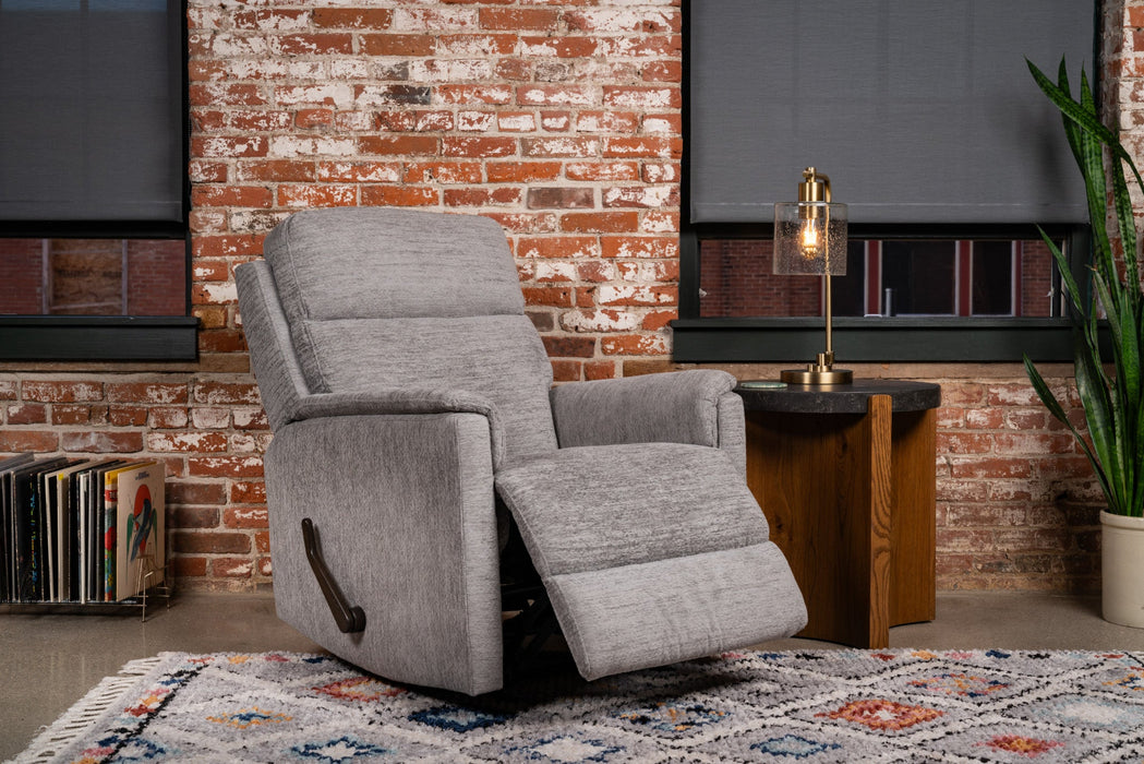 Compact Moon Gray Fabric Perfect Match Gliding Recliner