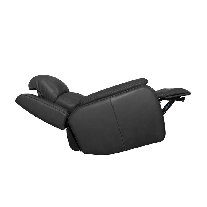 Ziggy Iron Leather Power Recliner with Power Headrest, Lumbar, Heat & Massage