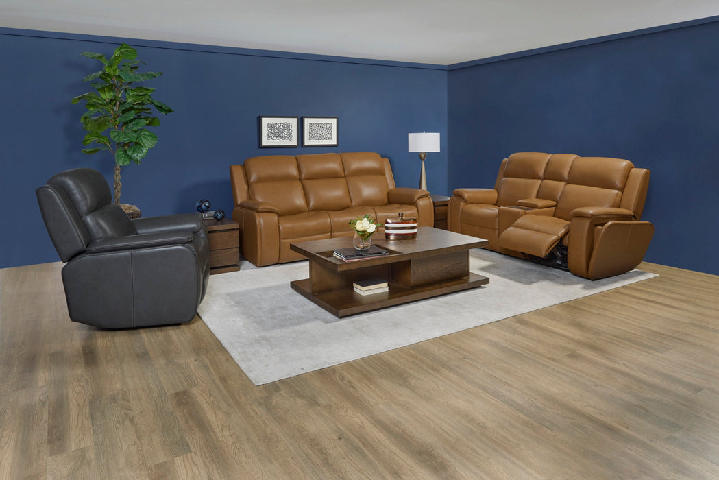 Ziggy Iron Leather Power Recliner with Power Headrest, Lumbar, Heat & Massage