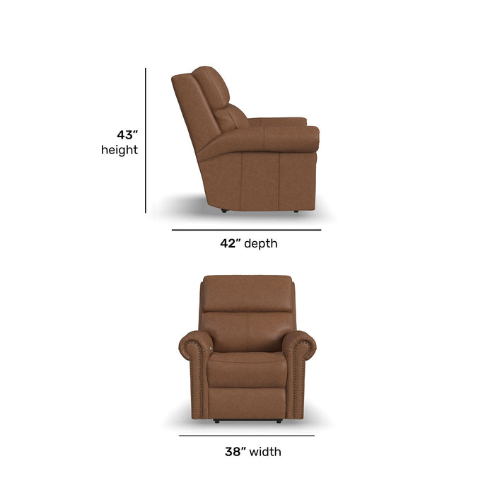 Bernard Leather Power Recliner with Power Headrest & Lumbar