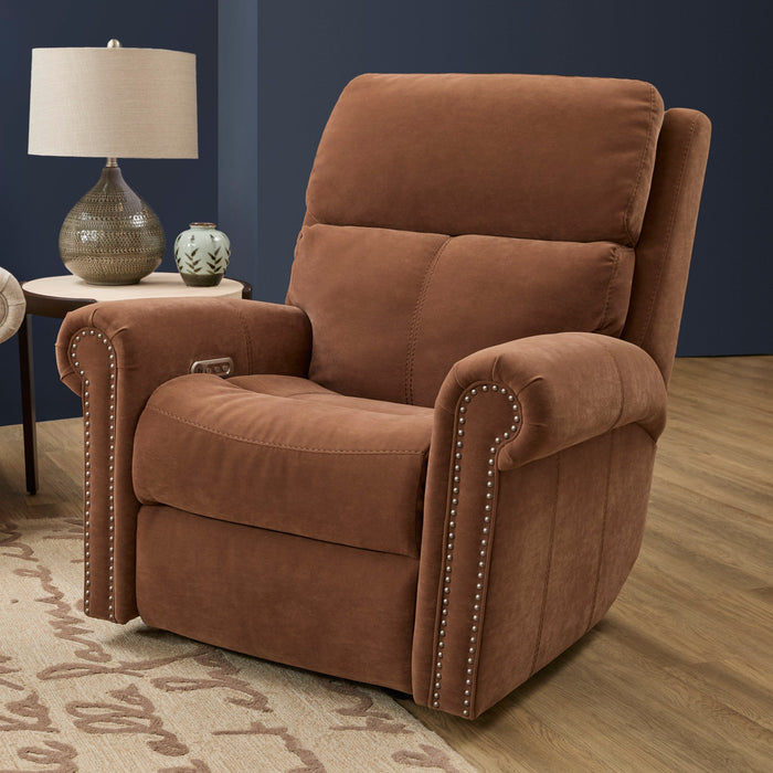 Bernard Leather Power Recliner with Power Headrest & Lumbar