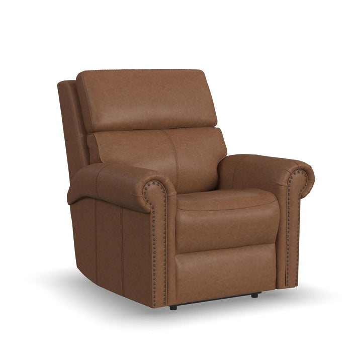 Bernard Leather Power Recliner with Power Headrest & Lumbar