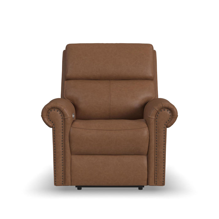 Bernard Leather Power Recliner with Power Headrest & Lumbar