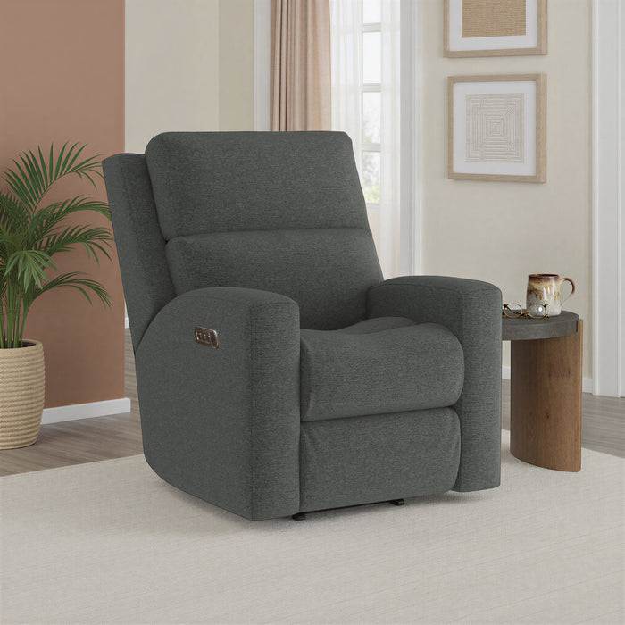 Score Fabric Power Recliner with Power Headrest & Lumbar