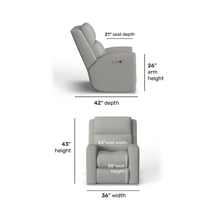 Score Fabric Power Recliner with Power Headrest & Lumbar