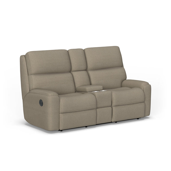 Rio Fabric Power Reclining Loveseat with Console