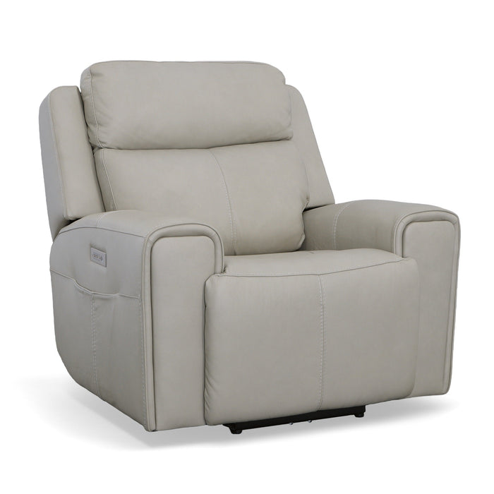 Barnett Gray Matters Leather Power Recliner with Power Headrest & Lumbar
