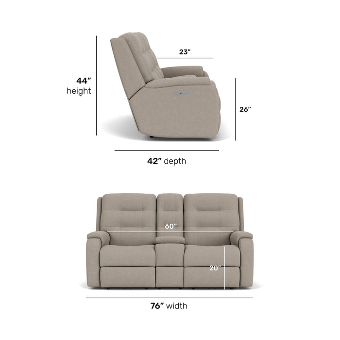 Arlo Fabric Reclining Loveseat with Console