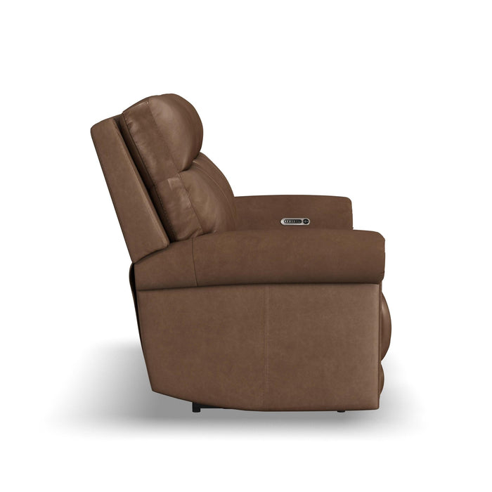 Alexander Tawny Leather Power Reclining Loveseat with Power Headrest & Lumbar
