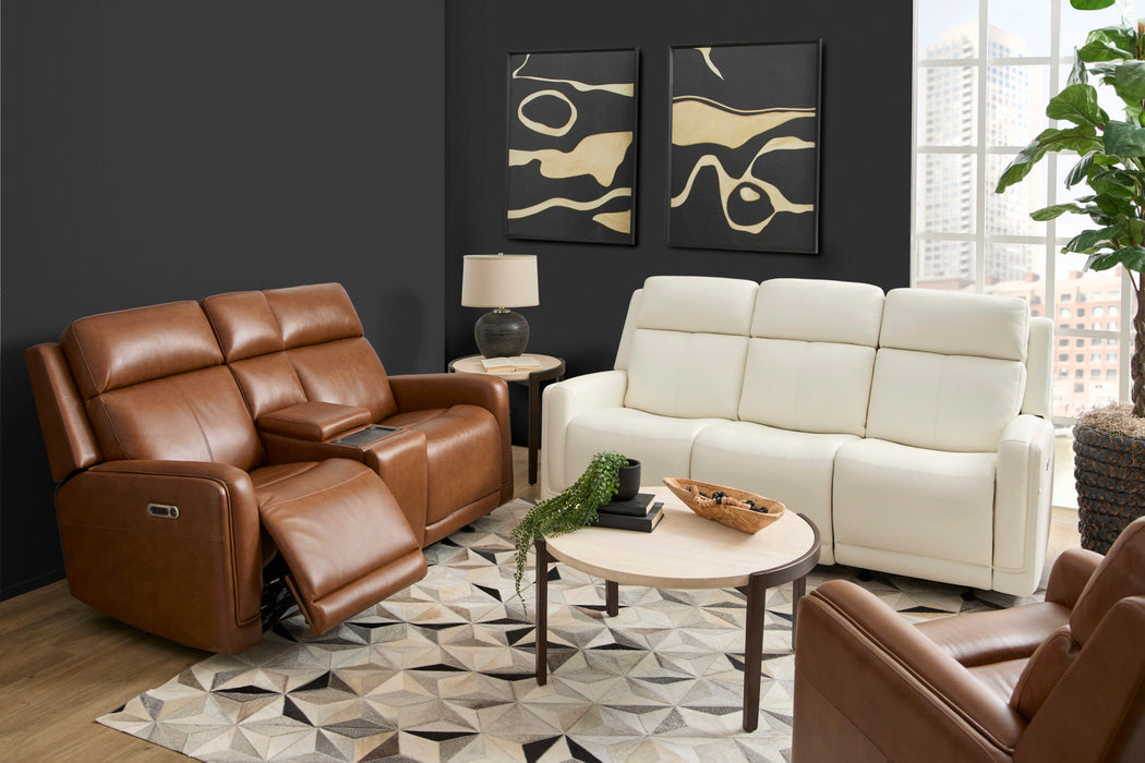Alister Sedona Leather Power Gliding Loveseat with Console, Power Headrests & Lumbar