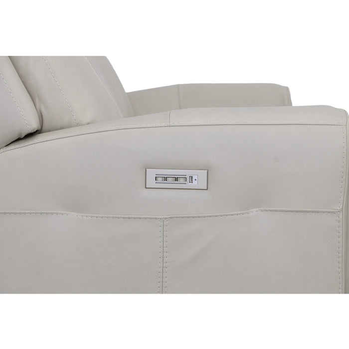 Barnett Gray Matters Leather Power Reclining Sofa with Power Headrests & Lumbar