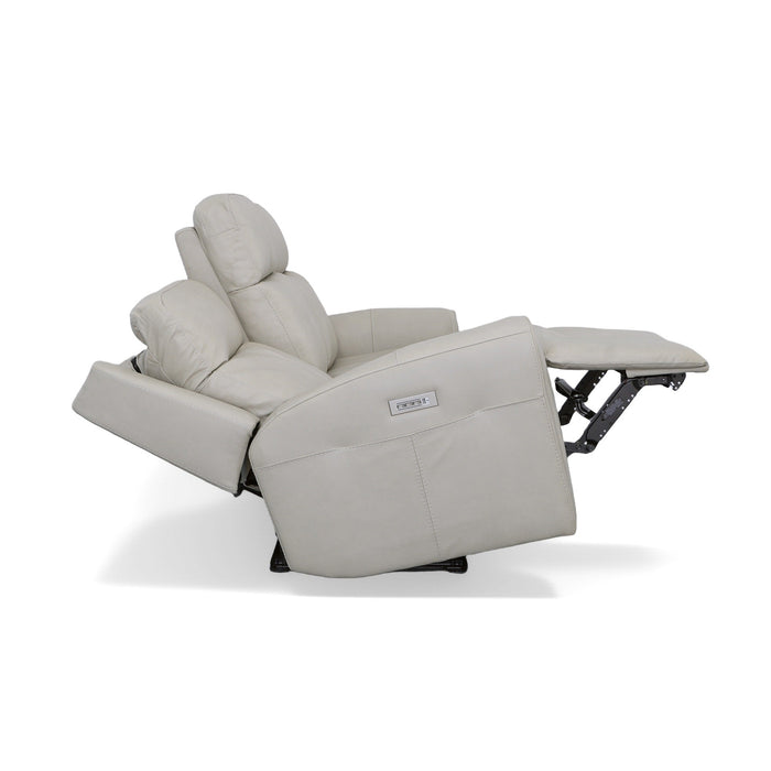 Barnett Gray Matters Leather Power Reclining Sofa with Power Headrests & Lumbar