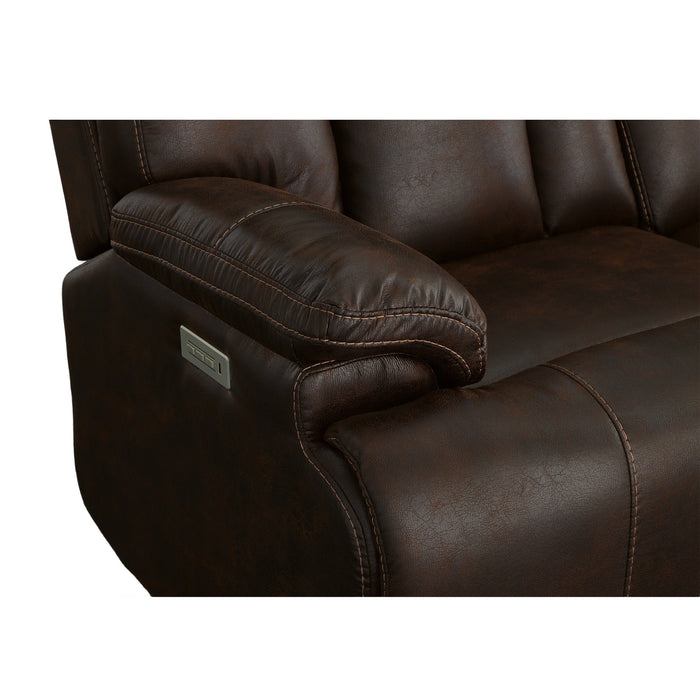 Clive Clove Fabric Power Reclining Loveseat with Power Headrests & Lumbar