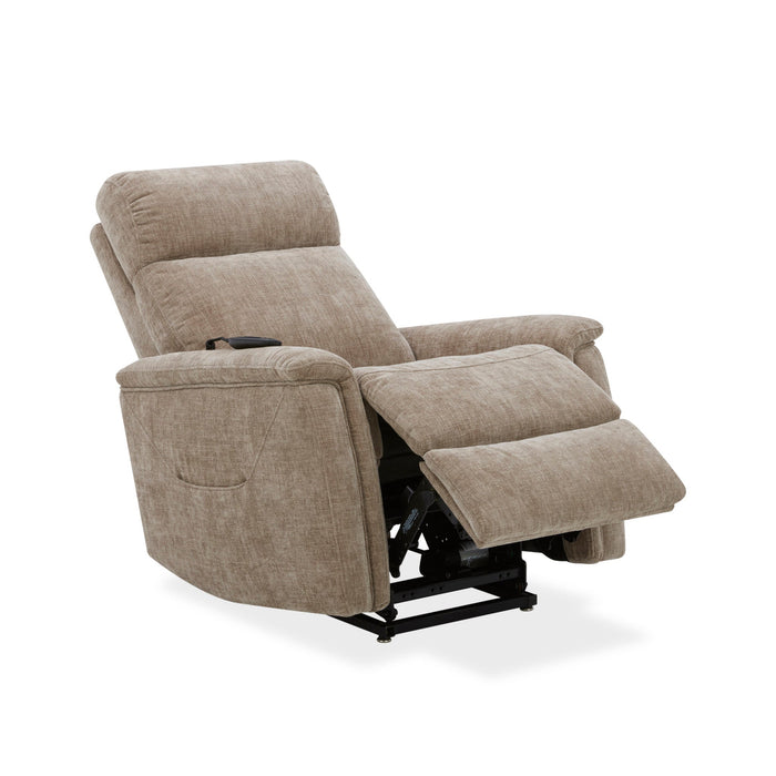 Luma Sable Fabric Power Lift Recliner with Power Headrest, Lumbar, Heat & Massage