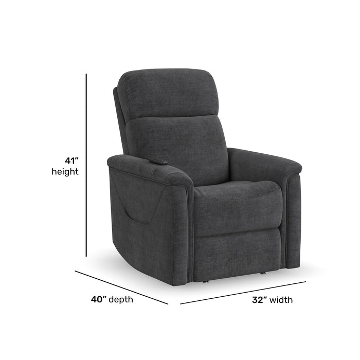 Luma Petite Shadow Fabric Petite Power Lift Recliner with Power Headrest, Lumbar, Heat & Massage