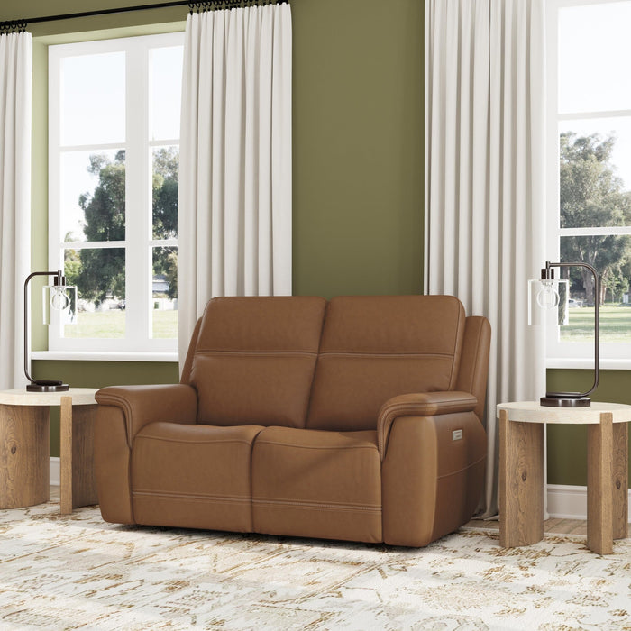 Sawyer Harvest Leather Power Reclining Loveseat w/ Pwr Headrests, Lumbar