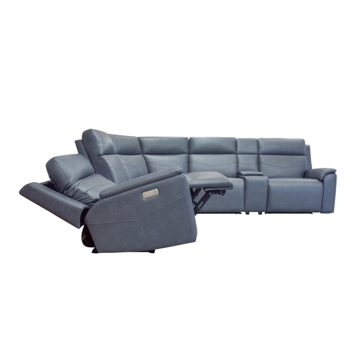 Vernon Admiral Fabric Power Reclining Sectional with Power Headrest, Lumbar, Heat, & Massage