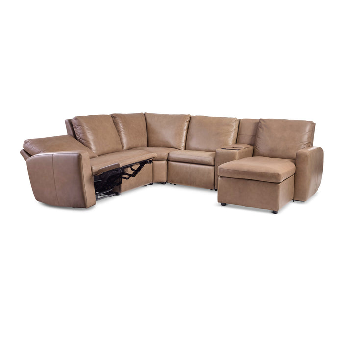 Aria Fawn Leather Power Reclining Sectional