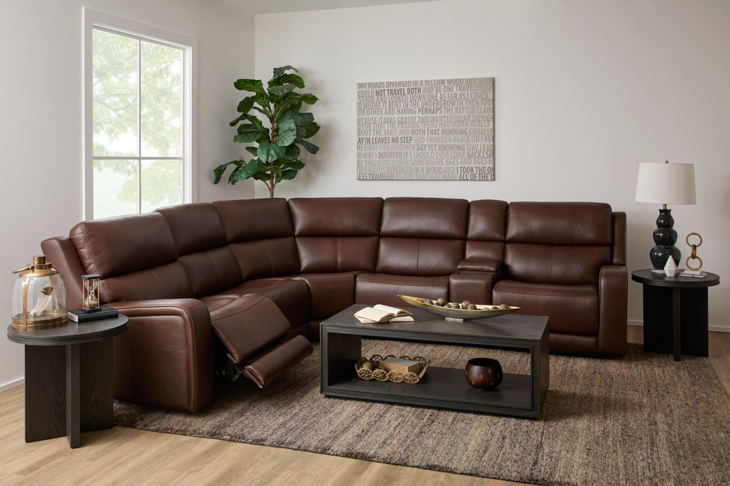 Oasis Truffle Leather Sectional