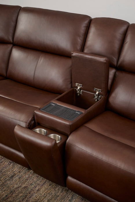 Oasis Truffle Leather Sectional
