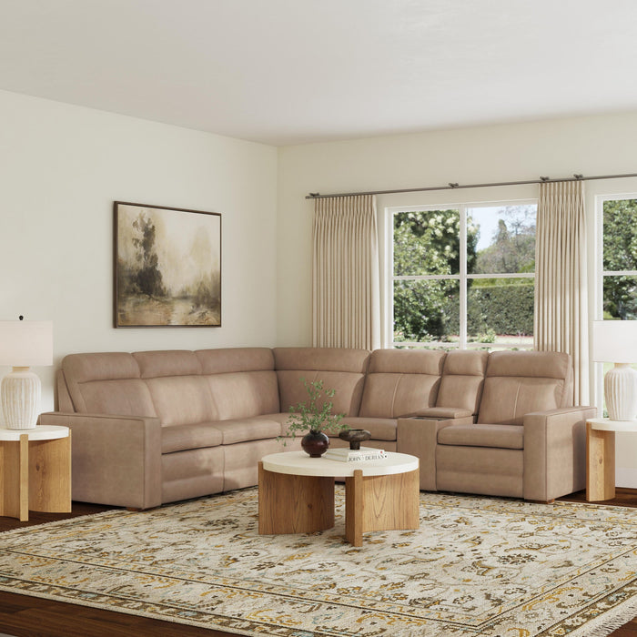 Dutch Desert Leather Power Reclining Sectional