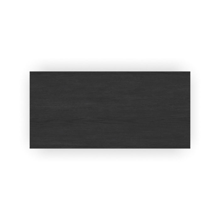 Waterfall Black Rectangular Coffee Table with Casters