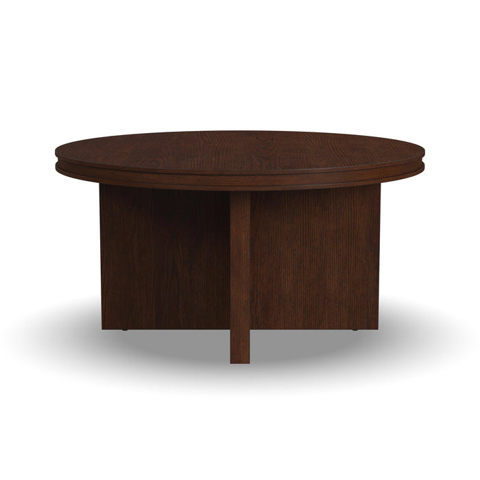 Waterfall Brown Round Coffee Table
