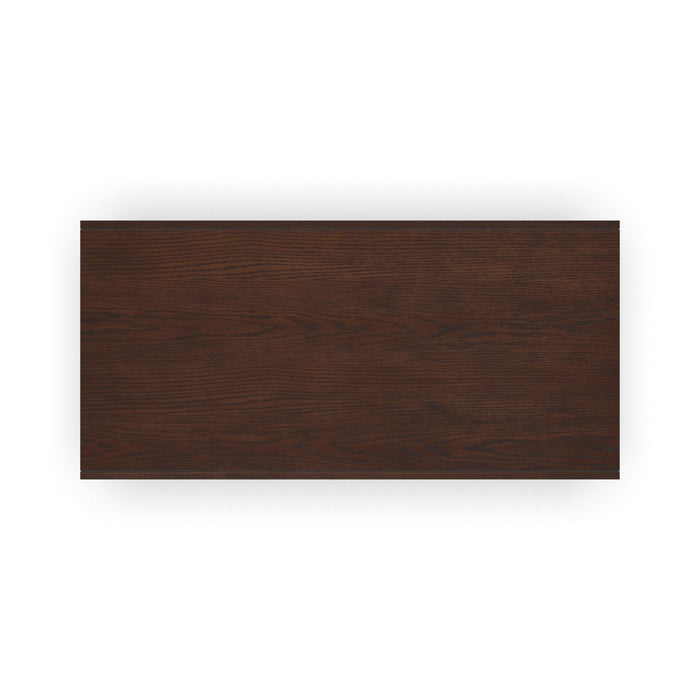 Waterfall Brown Rectangular Coffee Table with Casters