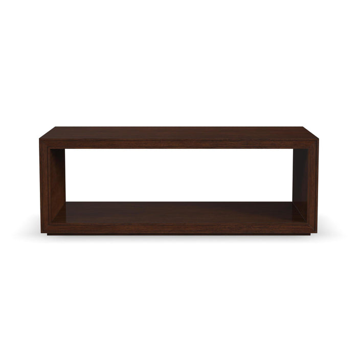 Waterfall Brown Rectangular Coffee Table with Casters