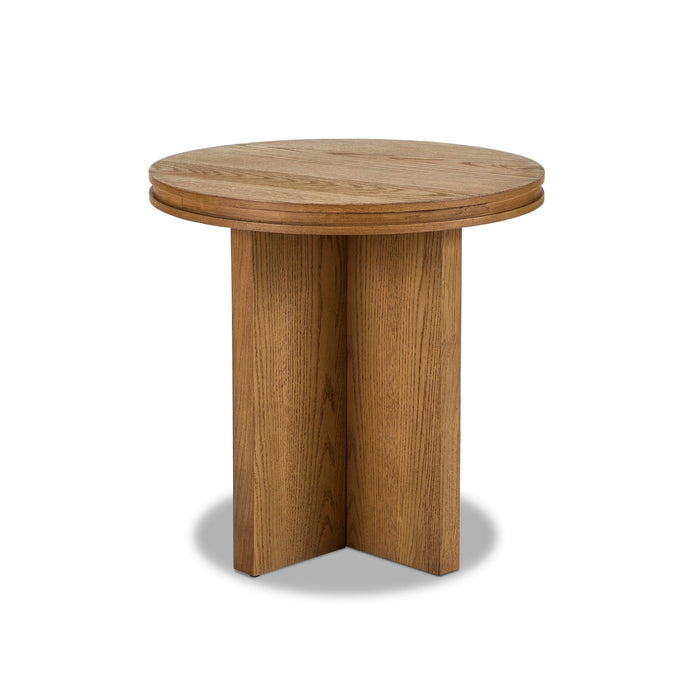 Waterfall Brown Round End Table