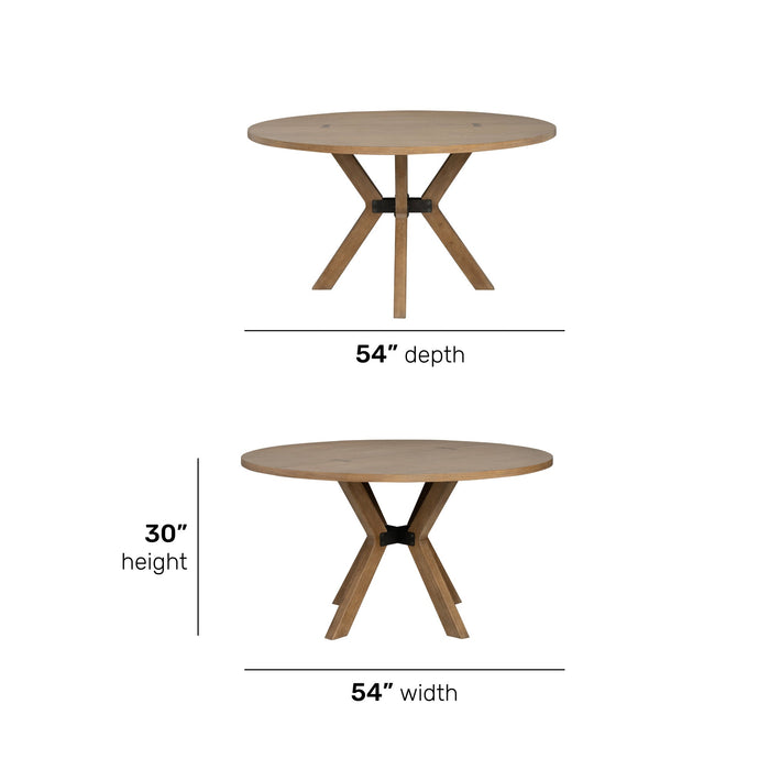 Millwork Brown Round Dining Table