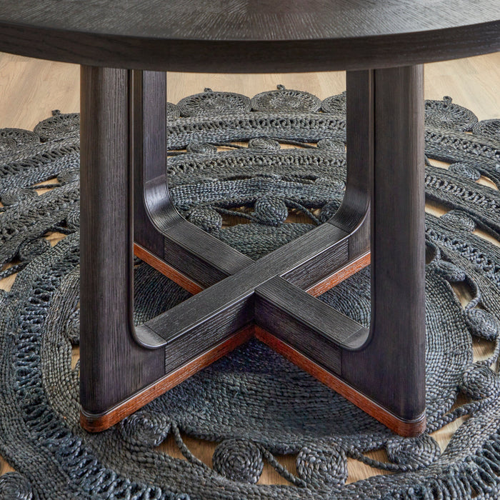 Waterfall Black Round Dining Table