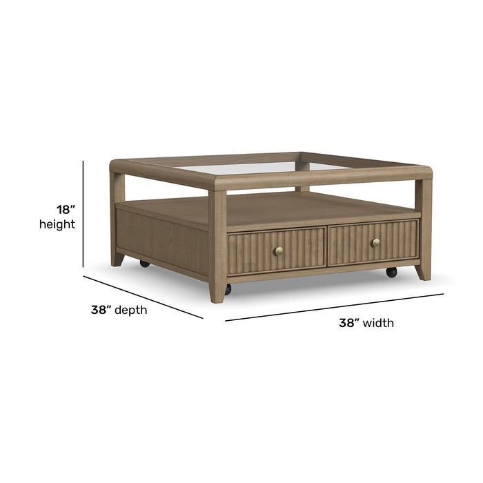 Reed Square Coffee Table with Casters