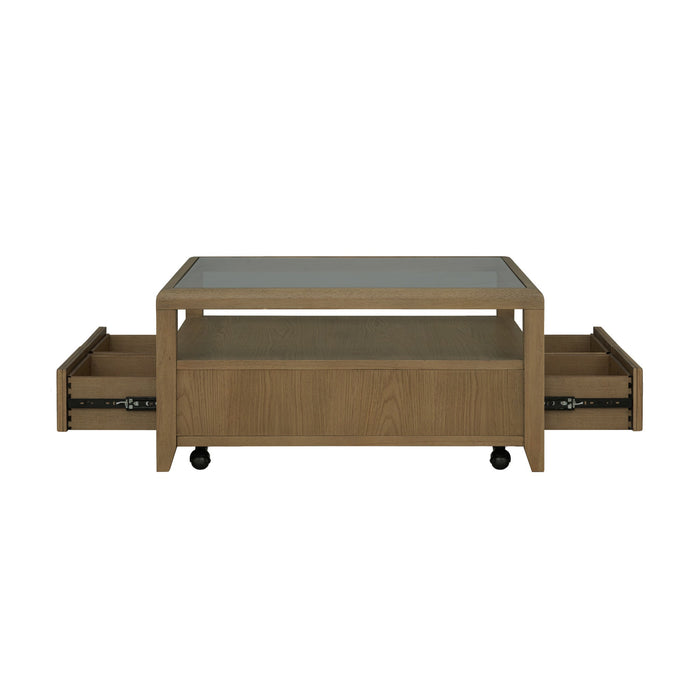 Reed Square Coffee Table with Casters