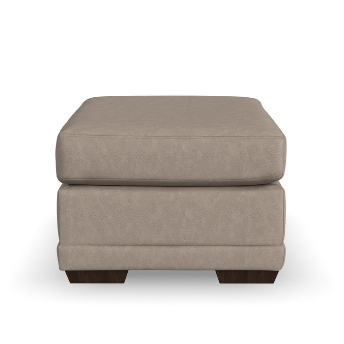 Jewel Fabric & Leather Ottoman