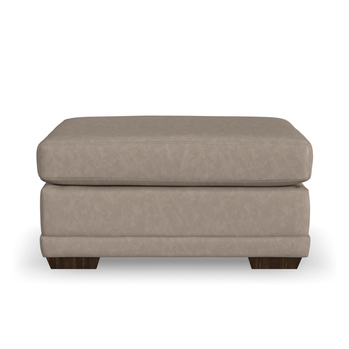 Jewel Fabric & Leather Ottoman
