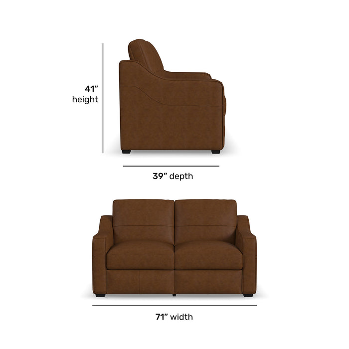 Hudson Autumn Leather Loveseat